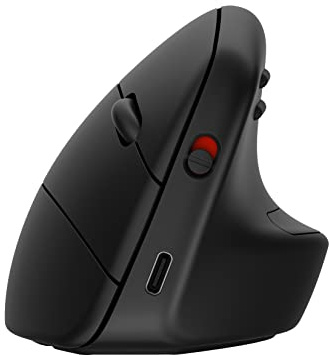 HP 920 Ratón vertical ergonómico inalámbrico Bluetooth 5.3 y dongle USB, 5 botones programables, batería de 16 semanas, multidispositivo, multisistema operativo