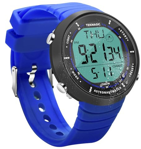Orologio Sportivo Uomo Impermeabile 10 Atmosfere per Subacqueo e Apnea con Cronometro, Retroilluminazione, Sveglia, Cronografo, Timer, Doppio Orario, Calendario, Formato 12 o 24 ore