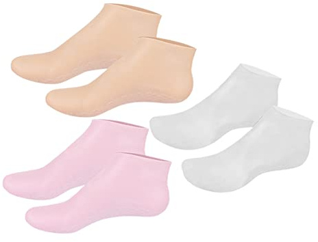 Housoutil 3pares Calcetines Hidratantes Para Pies Nocturnos Calcetines De Spa Aloe Para Cuidado De Talones Agrietados Reutilizables De Material Elástico Para Pies Secos