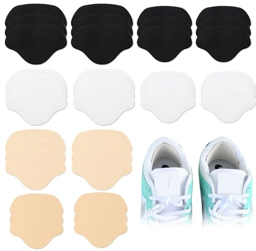Elepl 18 Paia Patch di Riparazione del Tallone Autoadesivo Repair a Shoe Patch 2 Misure di Toppe per Scarpe Adatto per Scarpe Sportive Scarpe di Pelle (Nero Bianco Beige)