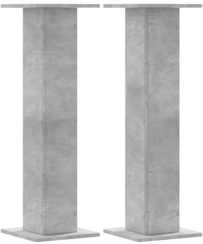 vidaXL Lautsprecherständer 2 STK., Hoher Boxenständer, Lautsprecherpodest für HiFi Heimkino Surround Sound, Verbessertes Audio-Hörerlebnis, Betongrau Holzwerkstoff