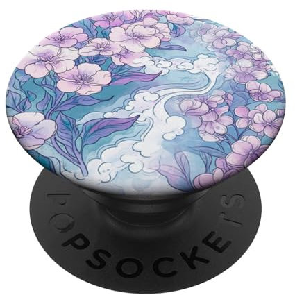 Korean Lilac flower in Aesthetic grunge retro Kpop flower PopSockets Adhesive PopGrip