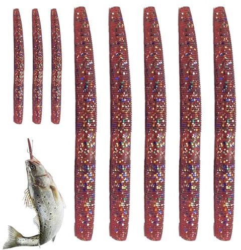 Besreey Wurm weiche Angelköder, simulierter Gummiköder - 8 Stück Barsch-Angelköder | Simulierter Köder, Wurmköder-Set, lebendiger wiederverwendbarer Fischköder für Salzwasser- und Süßwasserangeln