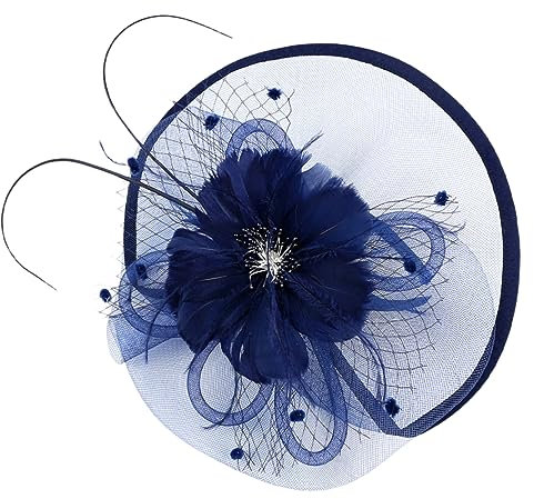 MOBUTOFU Fascinator Haarschmuck Mit Clip Und Stirnband Netzgarn Für Hochzeiten Cocktail-Partys Und Teepartys Eleganter Kopfschmuck Für Damen