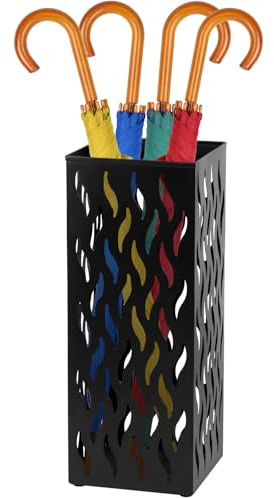 Gatphy Metal Umbrella Holder, Square Umbrella Stand Holder Multipurpose Umbrellas Storage Stand Freestanding Walking Sticks Holders for Umbrellas Cane Entryway Home Hotel (Black2)