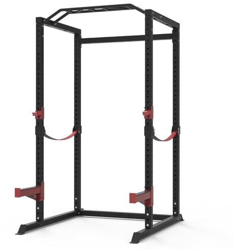 Train Hard® Power Rack Multipresse Kraftstation, Beinpresse, Klimmzug, Latzug, Dip Bar, Rudern, Langhantel und Zubehör Modell 2024 (A:1F09766S1TH)