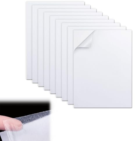 Feuilles Adhésives Double Face Adhésive Forte Format A4 Autocollant Ruban Adhésif Double Face Transparent Feuilles Ruban Auto-Adhésif pour Scrapbooking, Bricolage, Bureaux, Artisanat, 10 Feuilles