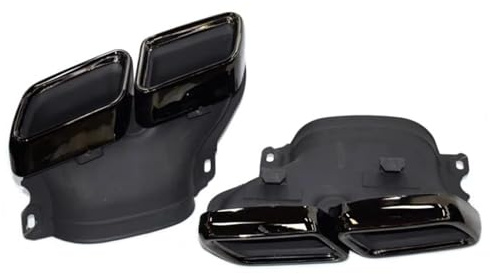 Auspuffblenden Für Mercedes Für C63 W205 C200 C300 C260 C180 2015-2018 Carbon Fiber Glänzend/Matt Schwarz AMG Auspuff Tipps Schalldämpfer Rohr Endrohrblenden(Schwarz)