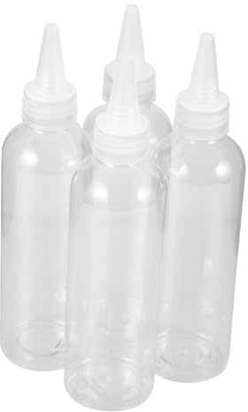 SHINEOFI Bottiglia Squeeze 200ml in Plastica, Set 4 Pezzi per Applicazione