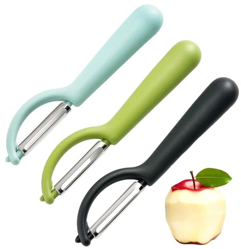 Sparschäler, 3 Stück Sparschäler Edelstahl, Kartoffelschäler Und Gemüseschäler, Vegetable Peeler, Ergonomischer Griff, Ideal Für Küche, Camping Und Reisen, 17 X 3 Cm