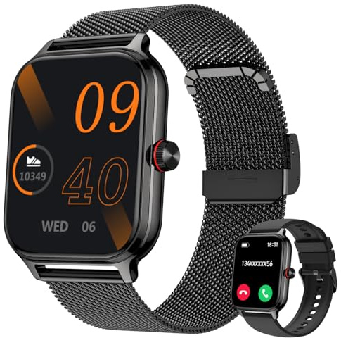 LODIMEKE Montre Connectée Femme Homme Appel Tension Artérielle Fréquence Cardiaque Sommeil, 1.96'' AI Smartwatch 100+ Sports, IP67 Podomètre Réveil Calculatrice Carte de Visite iOS Android