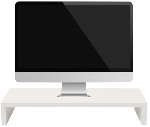 BRIGHTFUFU Weiße Desktop Erhöhung für Monitorablage, 1 Stück | Computerregal mit Erhöhter Ablagefläche, Platzsparend, Stabile Tragkraft, Glatte Kanten, für Büro und Make Up