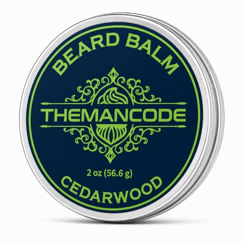 THEMANCODE Skäggbalsam för män, ceder, skäggsmör, jojobaolja skäggmjukgörare, skäggvård, fars dag gåvor, 2 oz