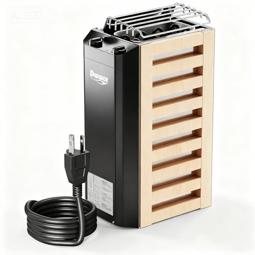 Dwwce 110V Sauna Heater in Plug, 2KW Electric Sauna Heaters Stove, Dry Steam Bath Sauna Stove with 3H Timer and Temp Ajustable for 70-100 Cu.ft Small Sauna Room Home Hotel Spa