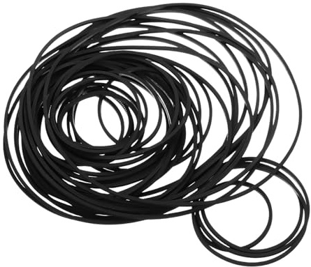MAGICLULU 50 Correas de Goma Mixtas para Grabadoras de Casetes, Correa de Transmisión Plana de 1 Mm, Longitud Plegada 40-135 Mm, Repuesto para DVD, CD, Reproductores y Tocadiscos, Uso