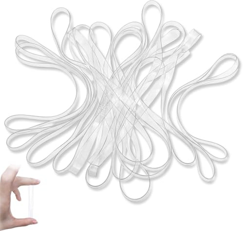 YUNTRUN 100 Pcs Clear Elastic Bands, Large Heavy-Duty TPU Rubber Bands for Balloon Arches, Crafts & Office Packaging