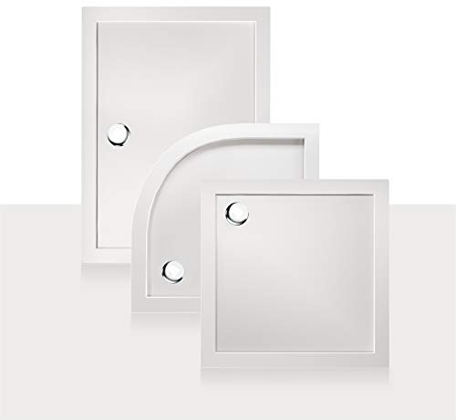 Idralite Plato de Ducha 90x90x4cm Semicircular Acrílico Borde Realzado Blanco Brillantemod. Flower