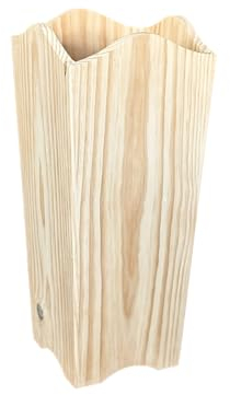 GRECA Paraguero con Ondas de Madera de Pino Macizo. En Crudo, para Pintar. Medidas (Ancho*Fondo*Alto): 22 * 22 * 50 cm.