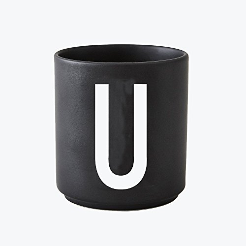 Design Letters - Becher - Buchstabentasse - Buchstabe: U - Porzellan - Schwarz - Arne Jacobsen