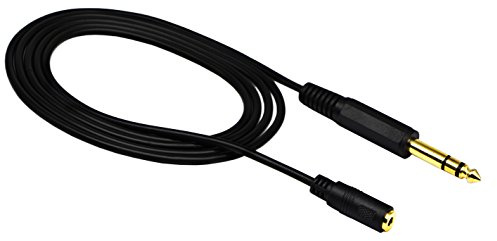zdyCGTime Golden Plated 3.5mm to 6.35mm Audio Cable Adapter Extender,3 Pole 6.35mm 1/4 inch Audio Male to 3.5mm 1/8 inch Female Stereo Jack Adapter Extension Wire Cord.(1.5M/1Pack)