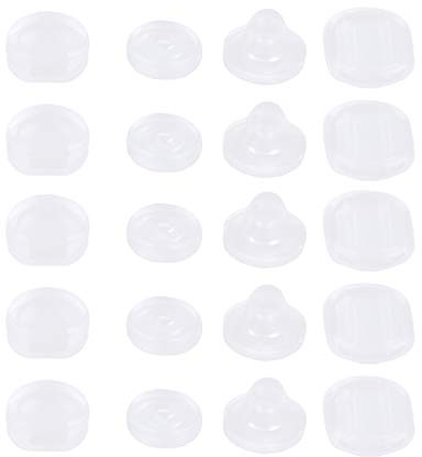 SUPVOX - 100 piezas de almohadillas de silicona para pendientes de clip 1 x 0,8 x 0,1 cm estilo 2