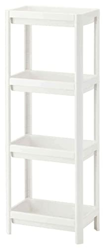 Vesken Regal für Badezimmer, Küche, Büro, Schule, 4 Ebenen, Weiß