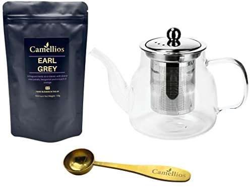 Coffret cadeau à thé, service à thé en vrac, camellios (Earl Grey)
