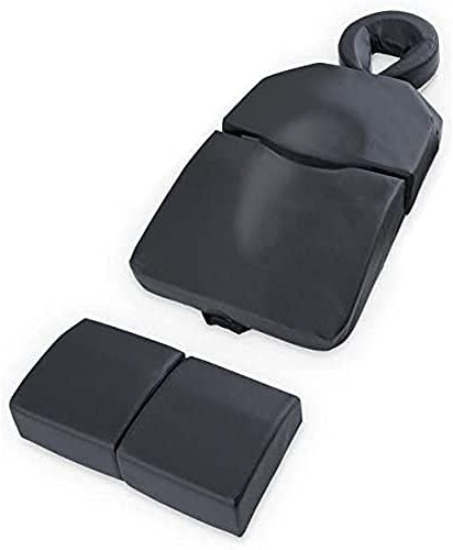 QUIRUMED Massagekissen für Schwangere, ergonomisch, Kunstleder, mit Schaumstoff gefüllt, Schwarze Farbe, mit Gesichtskissen, mit Fußstütze, mit Transporttasche