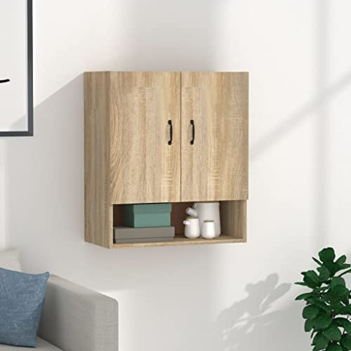 Annlera Wandschrank Sonoma-Eiche 60x31x70 cm Holzwerkstoff Hängeschrank Bad Badezimmerschränke Hängeschrank Küche Lagerschrank für Dein Wohnzimmer Schlafzimmer Oder Jeden Anderen Wohnbereich