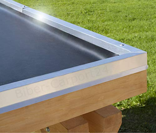 KlesTec EPDM-Folie in 1,52mm Stärke; für Carport-Dach, Garage, Vordächer oder Pergola, VERSCHIEDENE GRÖßEN, wahlweise mit Flächenkleber (1,00 x 1,00 m + Kleber KlesTec TK-4413)