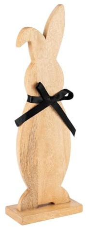 EGLO LIVING Osterdeko Hase Manambolo, große Deko Figur Ostern Frühling | Frühlingsdeko Osterhase, Osterfigur aus Holz in Natur, 42 cm