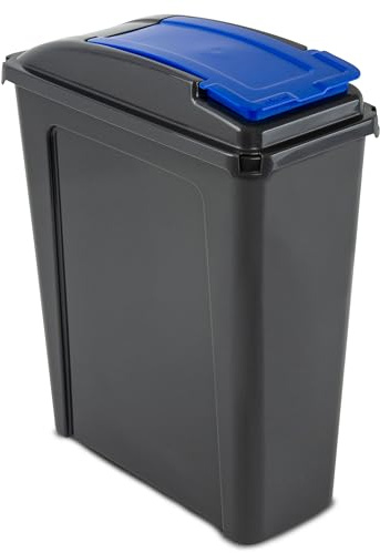 Mülltonne 25L Schwarz-Blau Mülleimer Küche Mülltrennsystem Bin Sack Müll