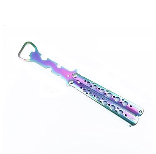 HGDXDP Bottle Opener Cutter Practice Training Butterfly Knife Bottle Opener Styling Tool Foldable Butterfly Beer Bottle Opener Home Kitchen