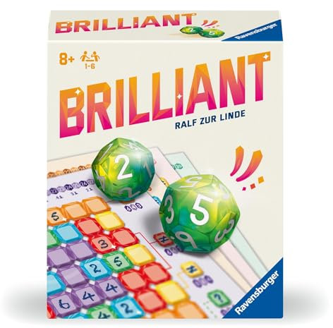 Ravensburger® 23491 - Brilliant - Spiel für Würfelfans ab 8 Jahren - Gesellschaftsspiel geeignet für 1-6 Personen - Würfelspiel