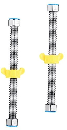 WHAMVOX Warmwasserbereiterschlauch 1/2 Zoll Edelstahl 304 Wellschlauch Korrosionsbeständig Flexibel Für Warmwasserbereiter Und Wasserversorgung 40cm 2 Stück