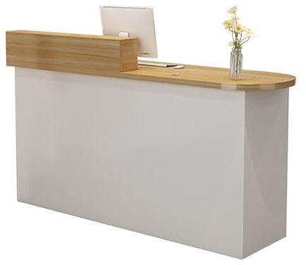 GAOXIAO Empfangstheke Modern, Kassentheke Klein, Rezeptionstresen mit Abschließbarer Schublade, Rezeption Schreibtisch für Laden Büro Messe Schönheits und Nagelstudio F 120 cm
