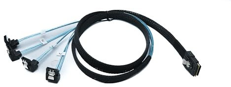 System-S SFF-8087 Cable 100cm Mini SAS 36 Pin to 4X SATA 7 Pin Adapter Angle for RAID Hard Drive Motherboard