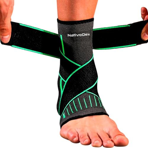 NativoDex Sprunggelenkbandage – Verstellbare Knöchelbandage für Plantarfasziitis & Achillessehne – Stabilisierung & Schutz – Atmungsaktive orthopädische Fußbandage für beide Füße