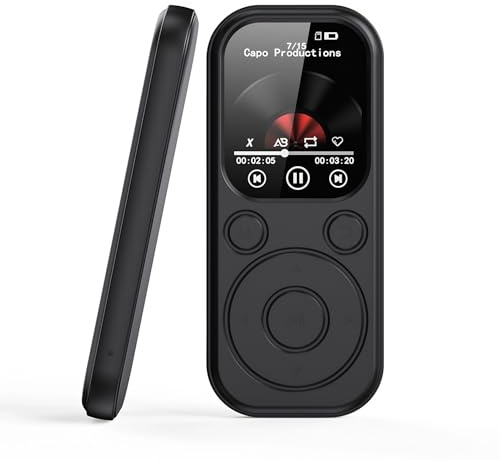 2025 New MP3 Player with Bluetooth, HiFi Sound Portable Music Player with 2.01 Inch IPS Screen, 500mAh Battery, Up to 128GB, Pocket MP3 with Clock, FM, E Books (with
