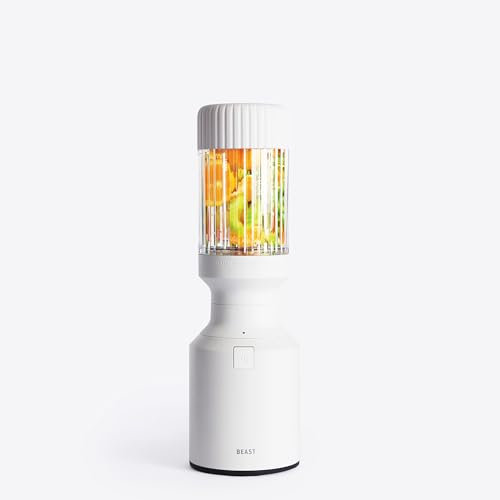 Beast Mighty Blender 650, Personal Smoothie Maker, Kitchen Jug Blender Food Processor, Soup, with Drinking Lid, Portable Plastic Glass & Straws (Cloud White)