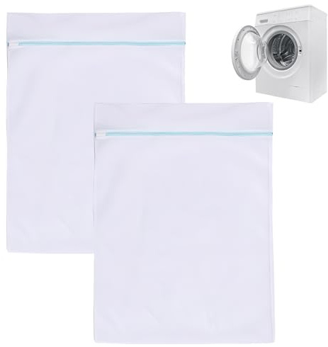 Huoflame Waschmaschine Wäschesack 2 Stück - XXL Wäschenetz Feinmaschig für Vorhänge & Mäntel, Reißfestes 80x60cm Wäschebeutel Set - Schützende Wäschesäcke für Waschmaschine Reise & Haushalt