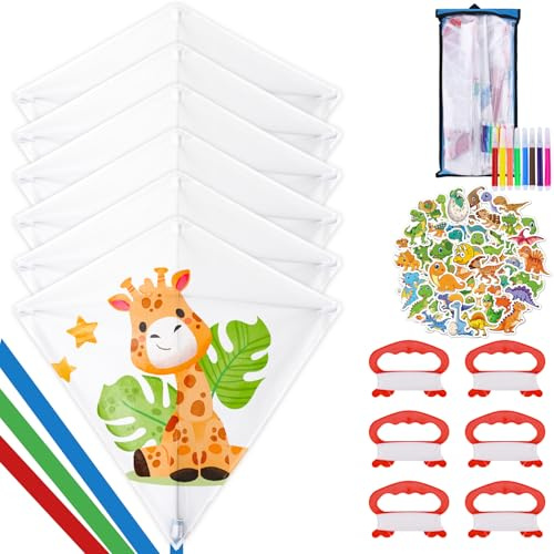 BBWELL Aquilone Fai da Te per Bambini,Aquilone per Bambini e Adulti,Bambinis Bianco Kite,Aquilones,Ideale per Principianti Adulti,Facile da Volare,Spiaggia ed Estivi Giocattolo All'aperto