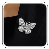 Yheakne Vintage Kristall Schmetterling Brosche Pin Silber Strass Broschen Pin Funkelnde Cz Tier Insekt Brosche Revers Pins Kleid Mantel Abzeichen Korsage Pins Schmuck Für Frauen