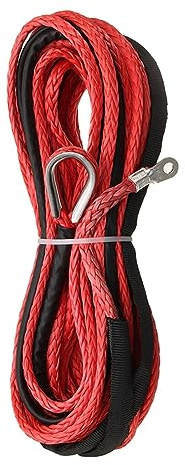 15m 5.5mm Traino Verricello Cavo Corda Stringa Linea Fibra Sintetica 7000lbs for ATV UTV SUV 4X4 4WD(Rot)