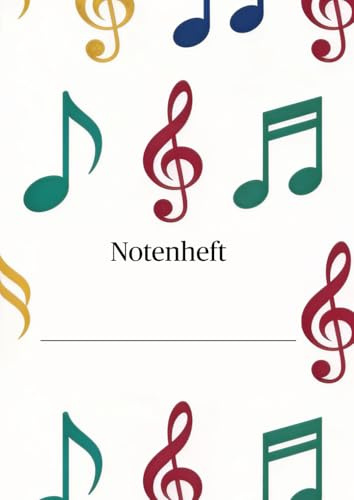 Notenheft | A4 Notenlinien | 100 Seiten mit je 12 Notensystemen | leere Notenblätter | für Anfänger & Fortgeschrittene