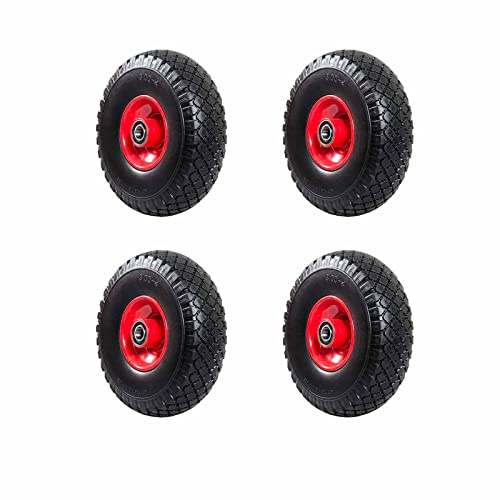 Brandless Sackkarrenrad 4er Set | Vollgummi Ersatzrad Pannensicher | 110kg | Nabenlänge 75mm & 20mm Achsbohrung | Belastbare Gummimischung für Garten, Gewerbe & Industrie | Hoher Federungskomfort