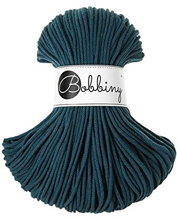 Bobbiny Oeko-Tex Kordel 3 mm x 100 Meter für Makramee und Handwerk in Pfauenblau