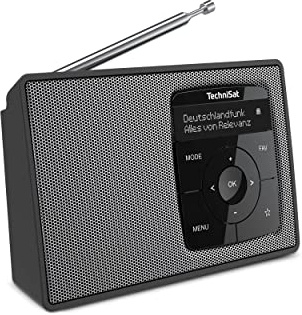 TechniSat DIGITRADIO 2 - Tragbares DAB+/UKW-Radio mit Akku, Schwarz/Silber | mit Bluetooth Audiostreaming, Weckfunktion, OLED Display, Kopfhöreranschluss, Lautsprecher 1 W RMS