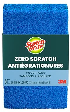 Scotch-Brite Zero Scratch Scouring Pad, Effective + Gentle Dish Scrubber for Household Cleaning, 30 Scrub Pads for Dishes, Nonstick Pots and Pans, Glass, Tubs, Showers, Reusable & Durable