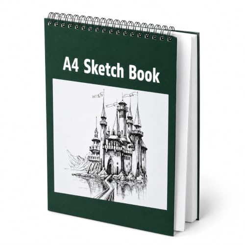 1ABOVE Artists pad, Spiral Bound Sketch Pad Sketch Paper for Artists. Ideal for The Studio, School Or at Home - 170gsm Cartridge Paper (A4)